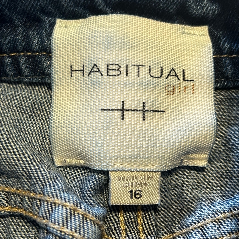🪗Habitual girl wide leg cuffed Dark Blue Flare Jeans size 16 GUC - Picture 10 of 11